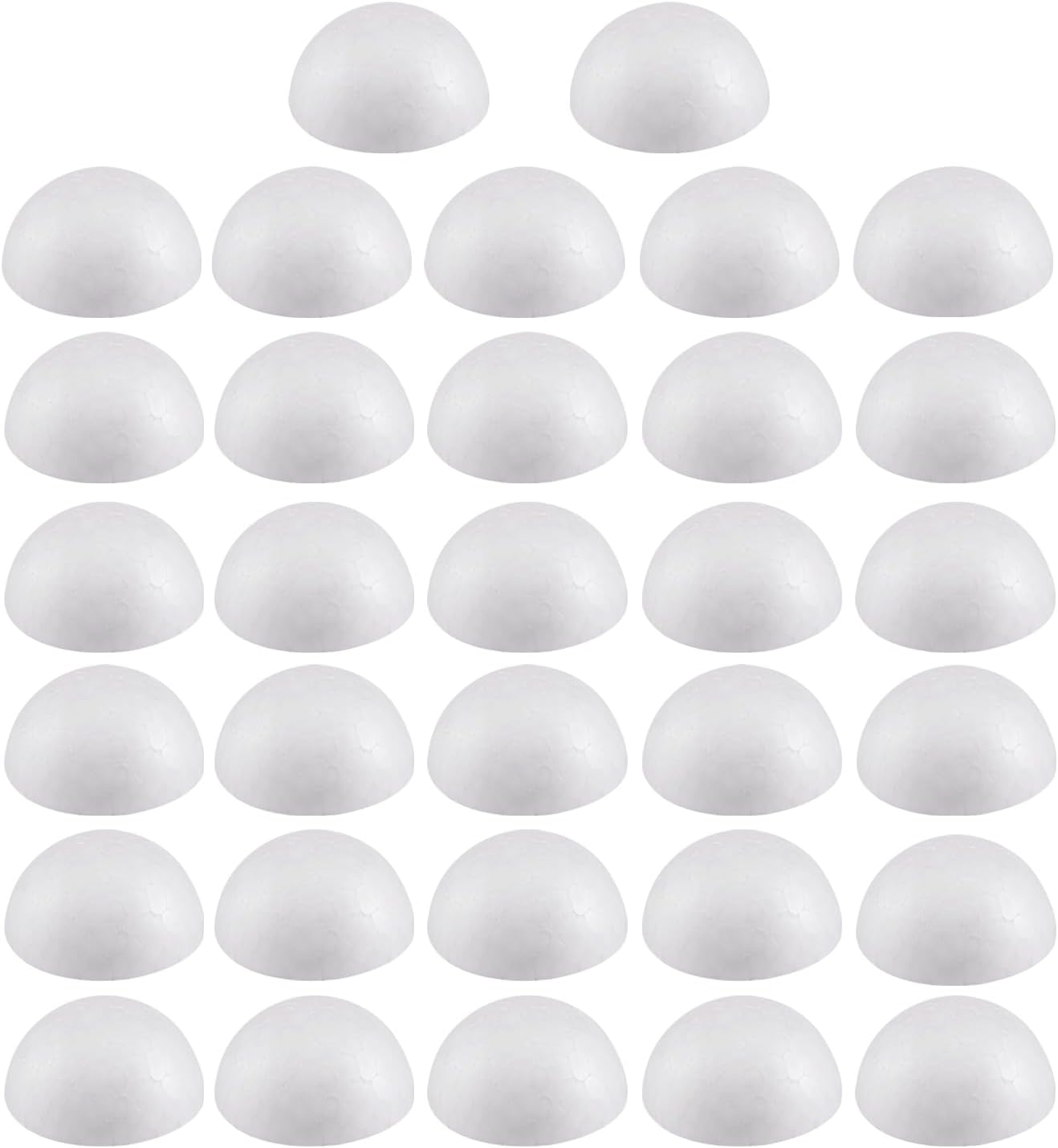Crafjie 32PCS 2 Inchs Half Round Foam Balls White Hemispherical Polystyrene Balls Half Craft Foam Ball Christmas Craft Ball Wedding Decoration DIY Home Craft Project and Art Decoration