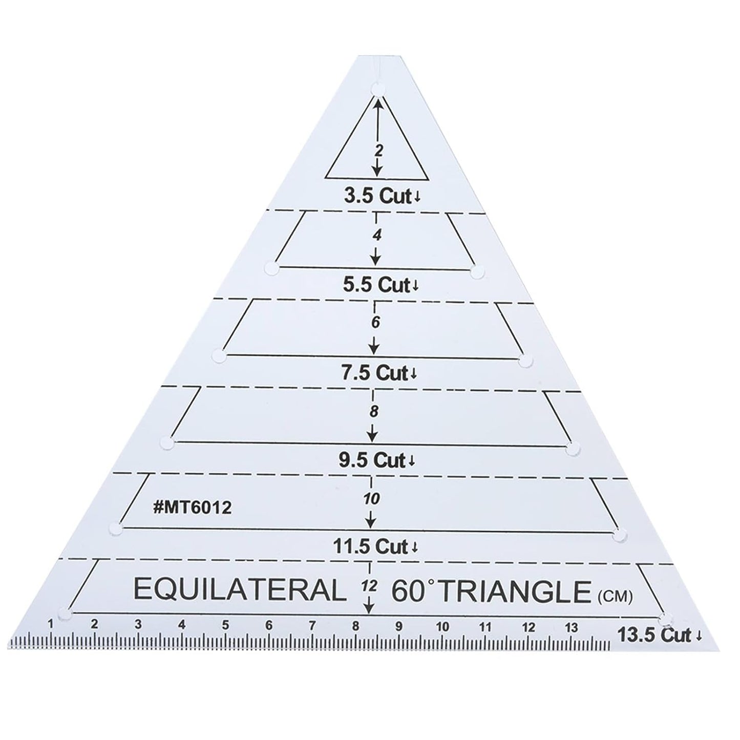 60 Degree Triangle Ruler for Quilting, 6.54 * 6.19in Triangle Quilting Ruler, Triangle Quilting Ruler Transparent for Sewing Cut Measurement DIY Tools