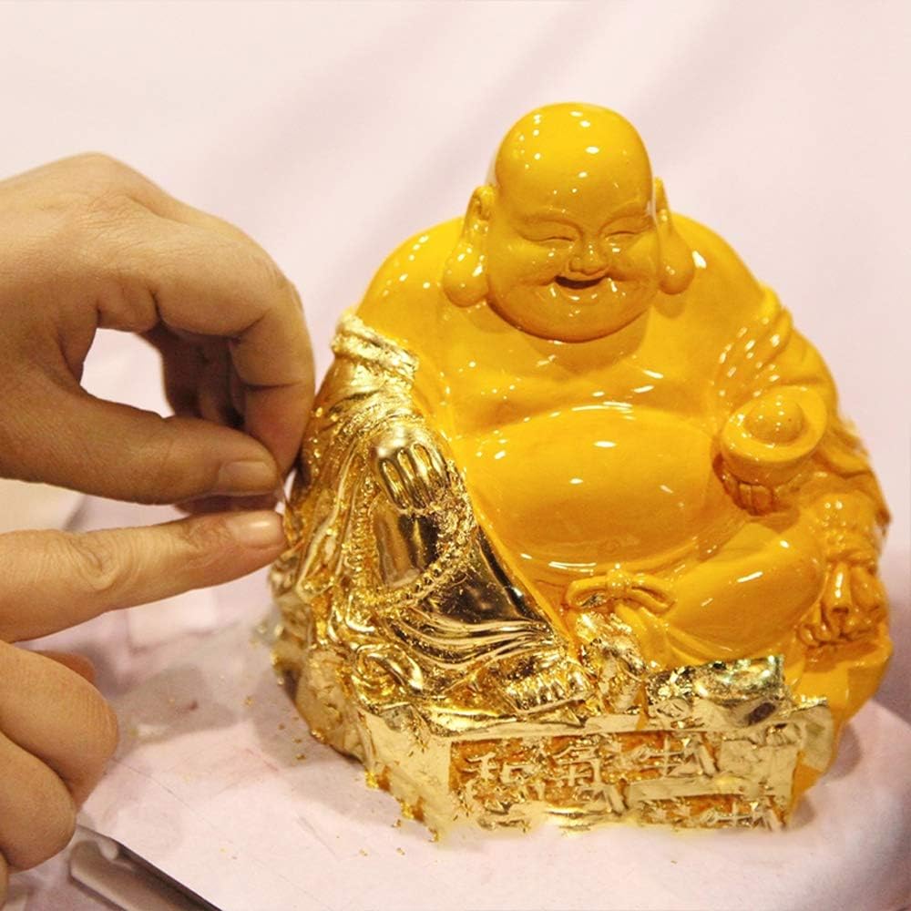 600Pcs KINNO Gold Leaf Sheets, Metal Leaf for Home, Wall, Frame, Ceiling, Furniture Decoration, 6 Colors 3.15 by 3.35 Inch