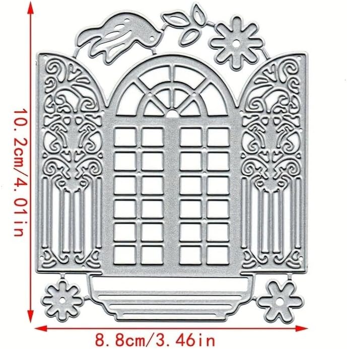 Lapoo Festivals Metal Cutting Die for Scrapbooking - Durable, Cut Stencils for DIY Scrapbook Photo Album Decorative Paper Card, Card Making Supplies, Embossing (Eid Window 4 x 3.5 in)