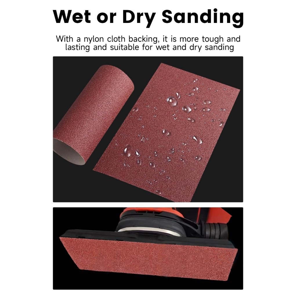 Emery Cloth Roll,6 Grits 1'' x 20FT Sandpaper Roll with Dispenser,80 150 240 320 400 600 Grit Sand Assortment,Sanding Paper Roll & Sandpaper Sheets for Metal Auto Wood Dry&Wet Polishing.(6Rolls 20FT)
