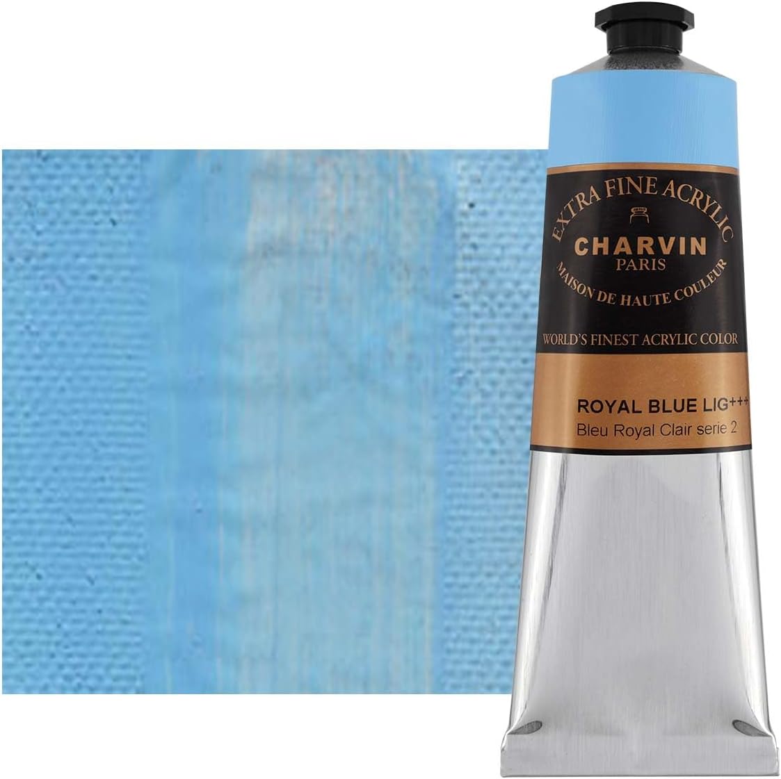 Charvin Extra Fine Professional Acrylic Paint - Royal Blue Light, 150ml Tube, Triple-Milled, Lightfast Pigments, Open Stock Artist Acrylic Paints in Nature-Inspired Hues