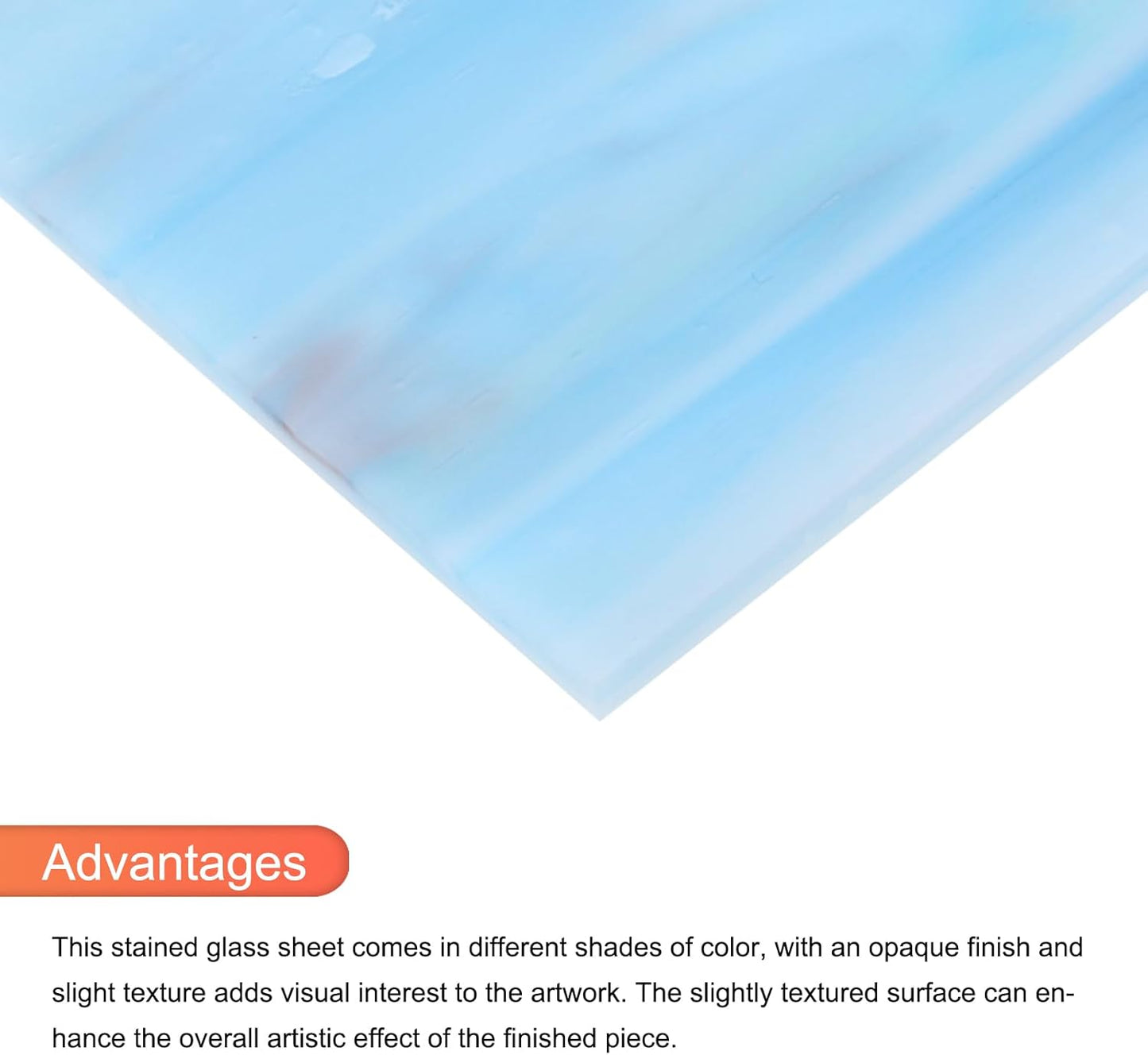 MECCANIXITY 2 Pcs Stained Glass Sheet Mosaic Tile 7.9 Inch x 5.9 Inch Teal Stained Glass Sheets for Crafts DIY Art Project