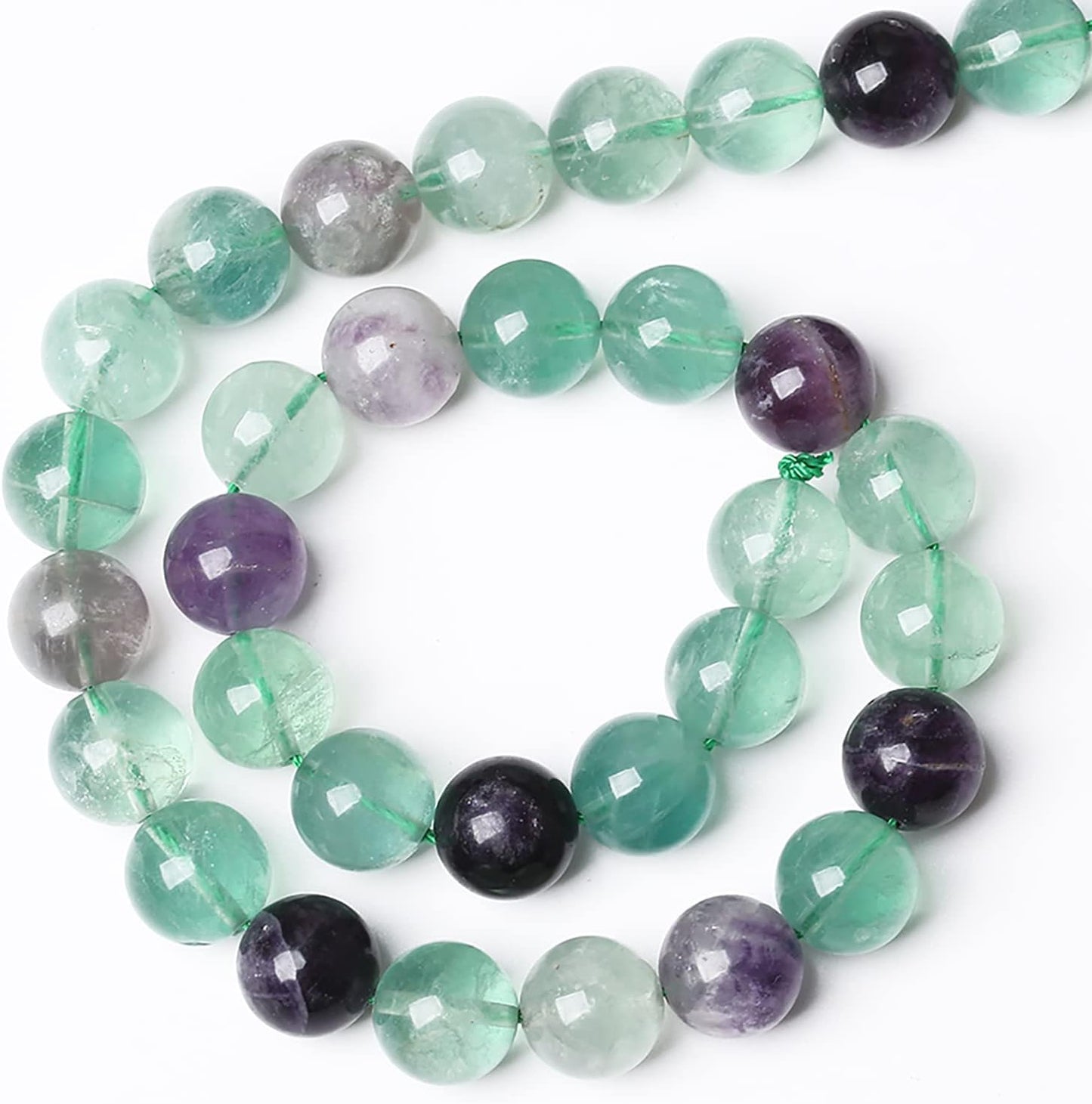 61pcs 6mm Natural Stone Beads Fluorite Gemstone Round Loose Beads for Jewelry Making DIY Bracelet Necklace 15"