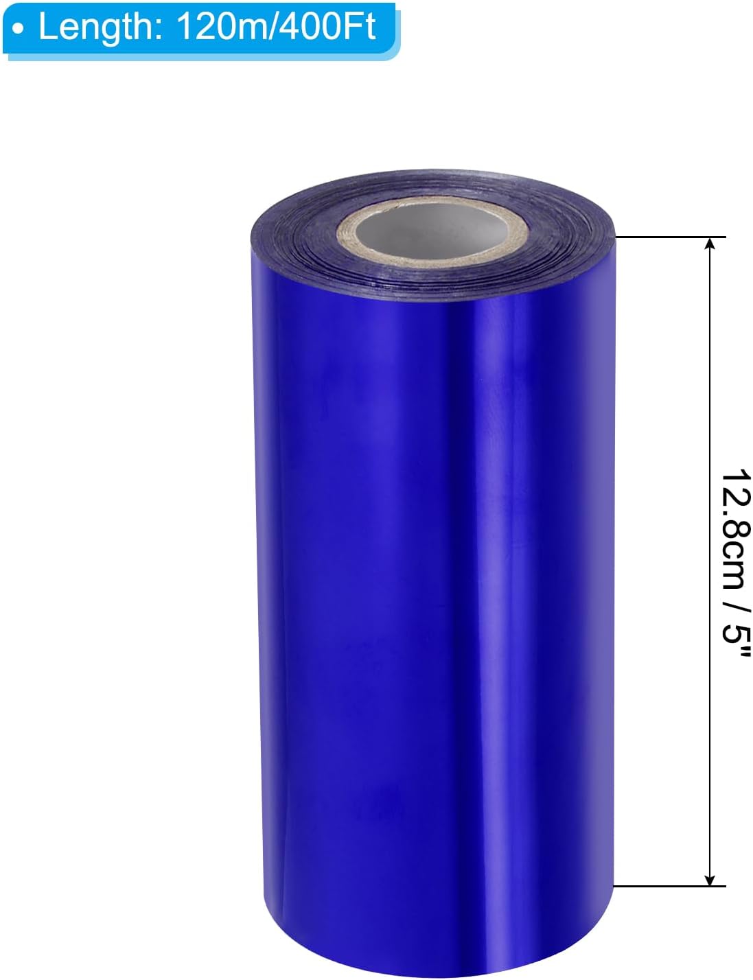 PATIKIL 5"x400Ft Hot Stamping Foil Paper, Heat Transfer Hot Stamping Paper Foil Roll for Leather DIY Logo Decor Craft Gift Package Scrapbook Card, Dark Blue