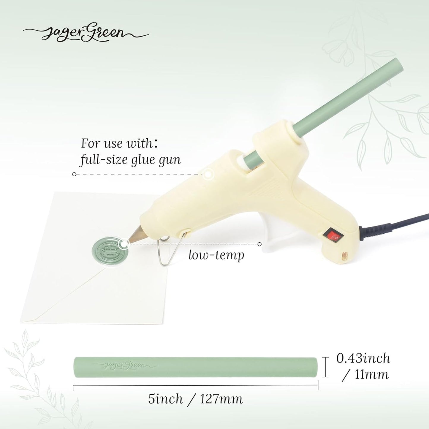 Green Wax Seal Sticks, 8 Pack, Perfect for Wedding Invitations, Envelopes, Cards & More