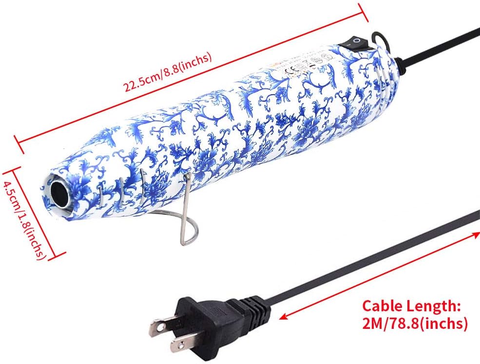 mofa Resin Heat gun,6.6ft Cable 300W Heat Gun for Crafts,Acrylic Paint Dryer Multi-Purpose Electric Heating Nozzle (Chinese Style)