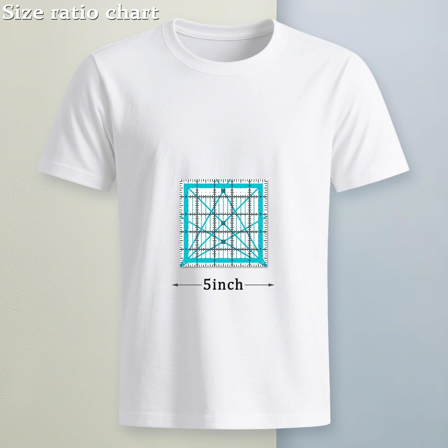 Quilting Rulers, Sewing Rulers, 4 Piece Quilting Square Templates, Acrylic Rulers with Non-Slip Rings for Sewing (3.5"X3.5", 5"X5", 6.5"X6.5", 10.5"X10.5") (Blue)