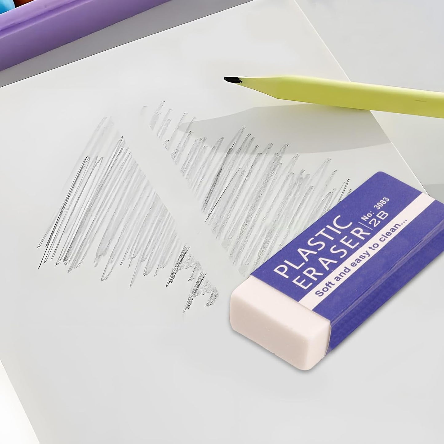 20 Pack Pencil Erasers, Soft, and Durable Erasers for Pencils, Perfect for Artists and Professionals, Long-Lasting Erasing Performance