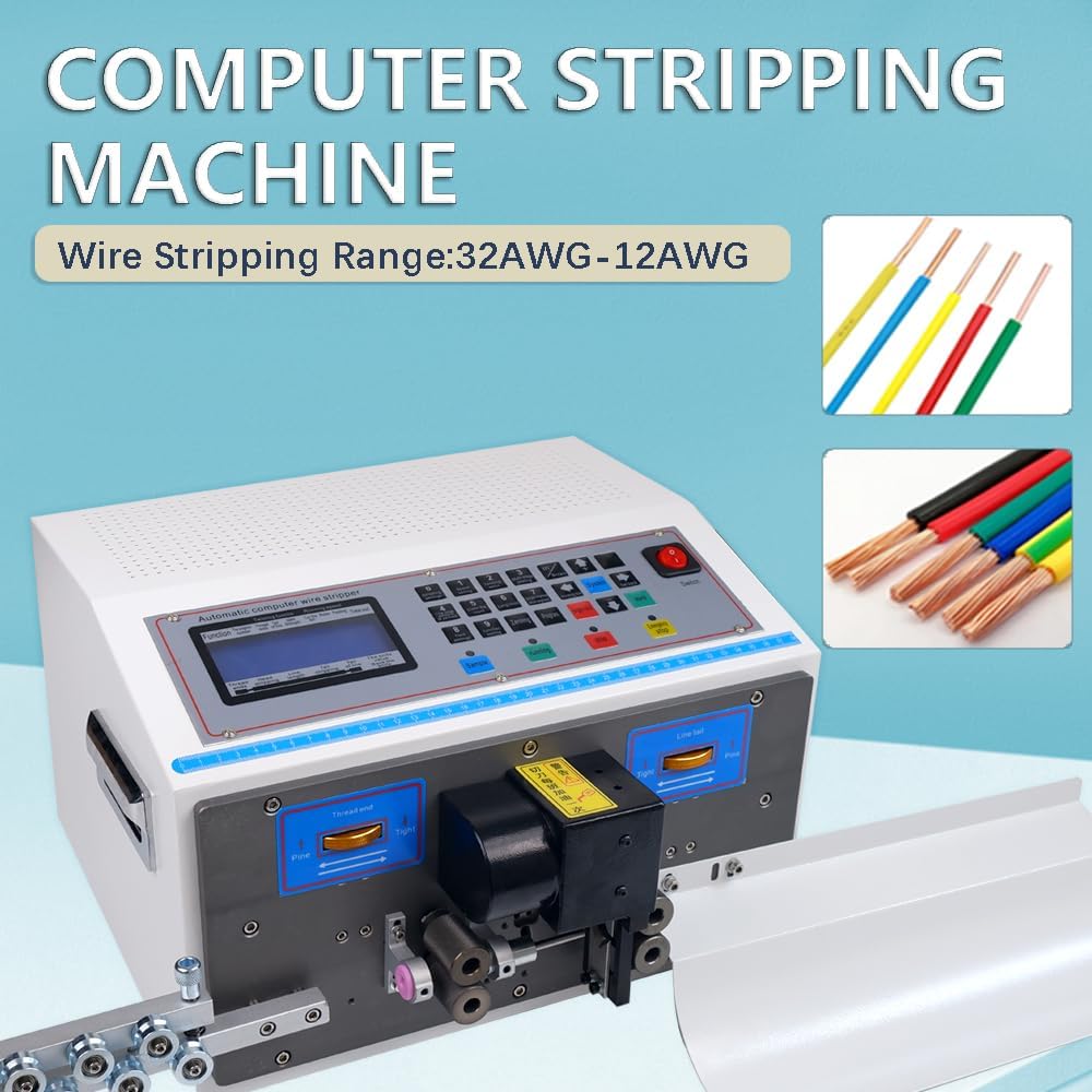 Automatic Wire Stripping Machine for 32-12AWG Copper Wires, Electronic wire cutting machine Computer stripping machine