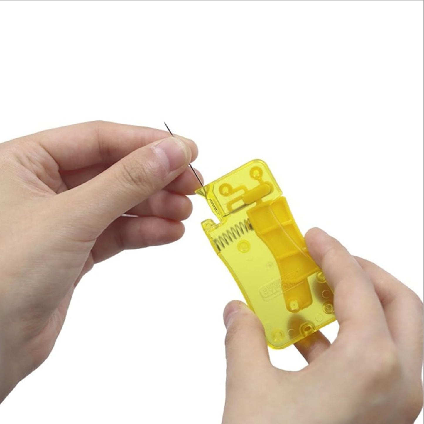 Automatic Needle Threader, 10 PCS Simple Needle Threaders Sewing Tool, Quick Self Threading Needles Plastic Sewing Machine Threader for Hand Stitching Embroidery Floss, Fits Most of Needles