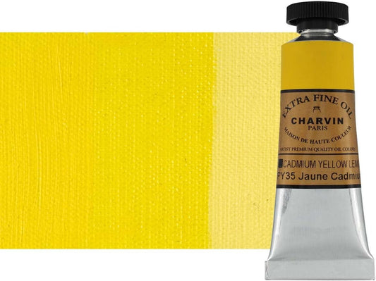 Charvin Extra Fine Oil Paint, Cadmium Yellow Lemon 20 ml - Triple-Milled, Rich Texture, Poppy Oil-Based, Light-Fast, Handmade, Archival Quality