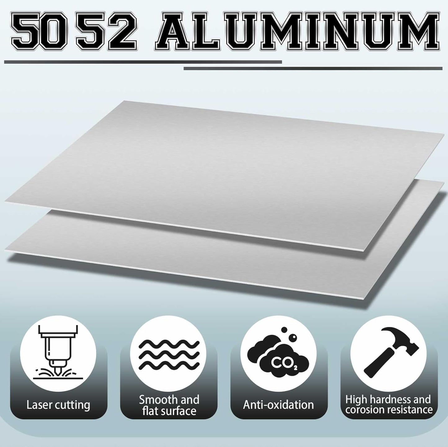 4 Pack 5052 Aluminum Sheet Metal 6" x 12" Aluminum Plate 1/8 (0.125'') Inch Thickness Rectangle Metal Panels for Industry Crafting Handcraft DIY Projects