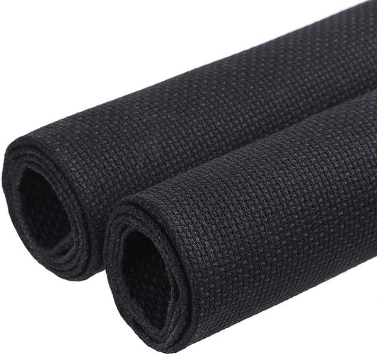 Caydo 2 Pieces 14 Count Classic Reserve Aida Cloth Cross Stitch Cloth, 25 by 18-Inch Big Size, Black