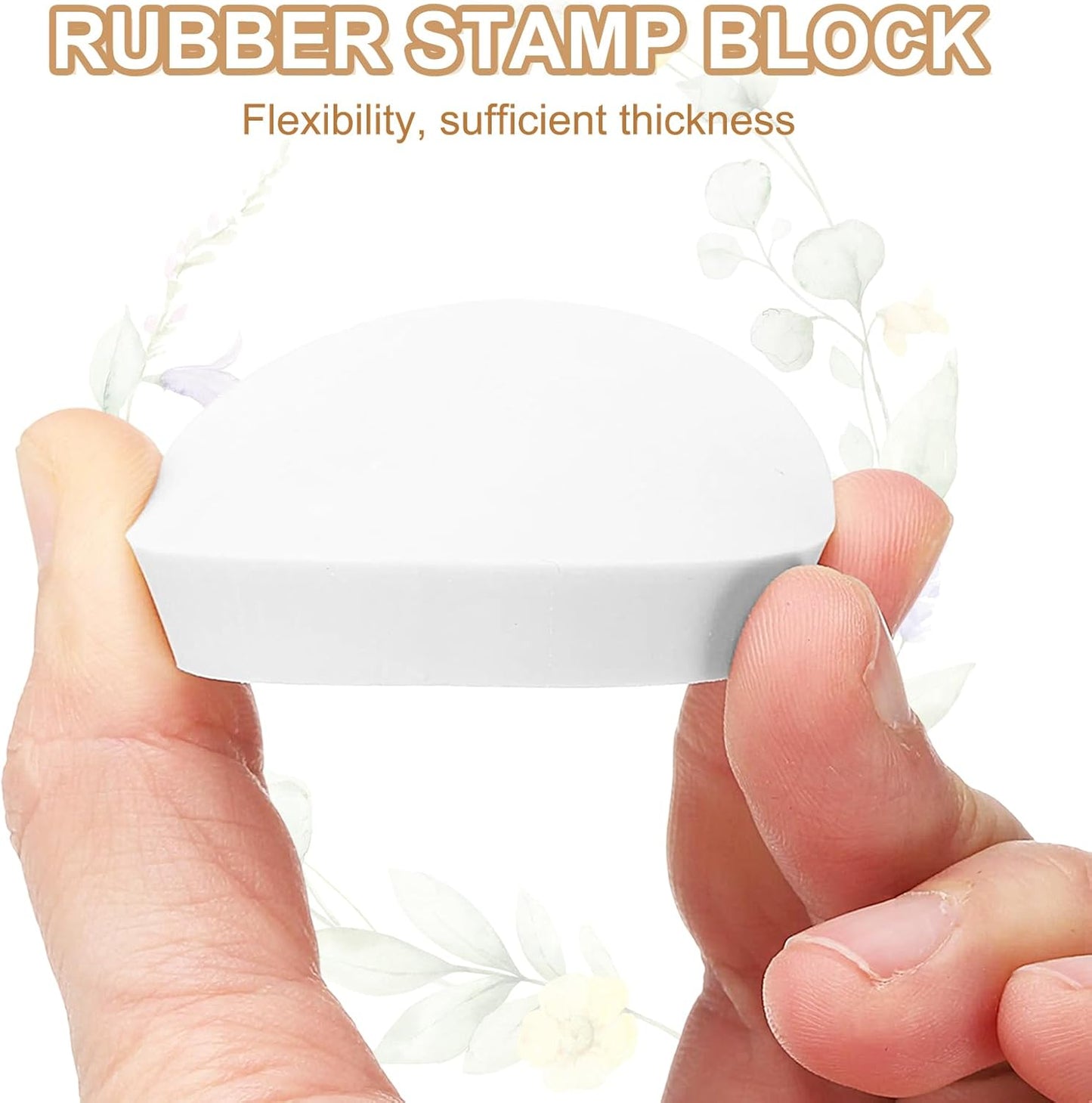 PATIKIL 4Pcs 2" Rubber Carving Blocks, Soft Linoleum Art Carving Block Round Crafts Stamp Making for Printmaking Stamps Carving Supplies, White