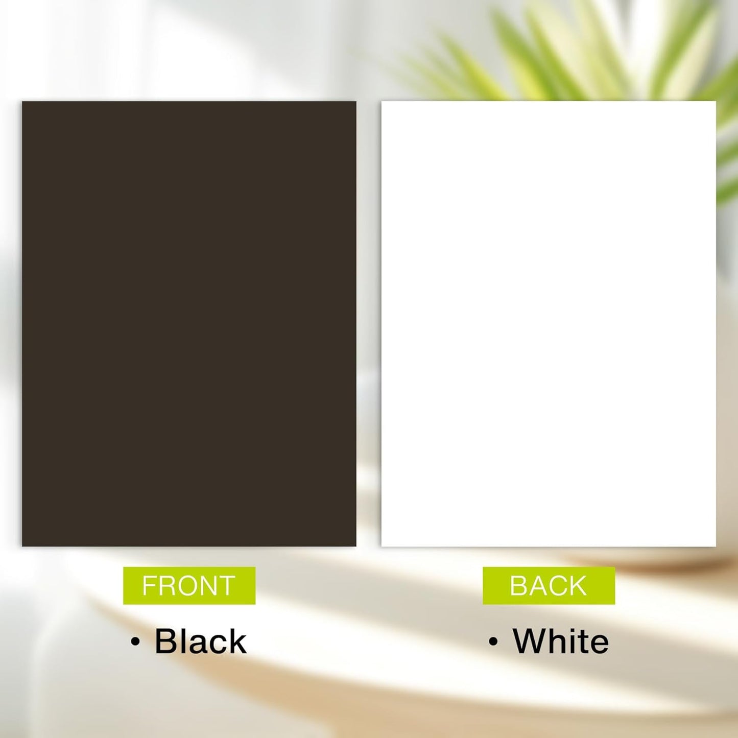 Golden State Art, 9x12 Uncut Photo Mat Matboard - Black Uncut Mats for DIY Projects, Presentation Boards, Art Crafts, Prints (50 Pack)