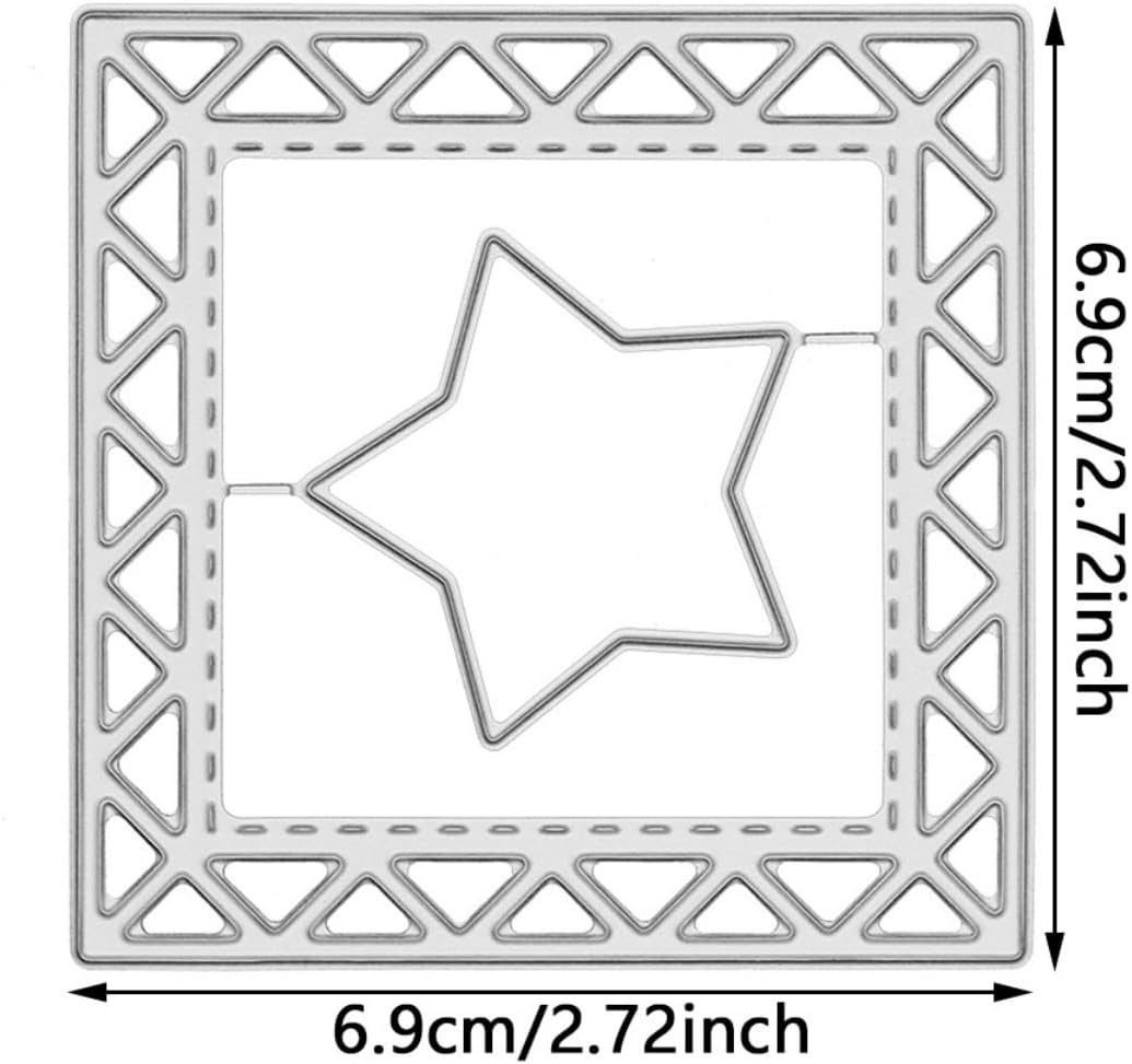 Cutting Dies Metal Stencils Scrapbooking Tools DIY Embossing Template for Paper Card Making Album Arts Crafts Supplies (Star Frame-6.9x6.9cm)