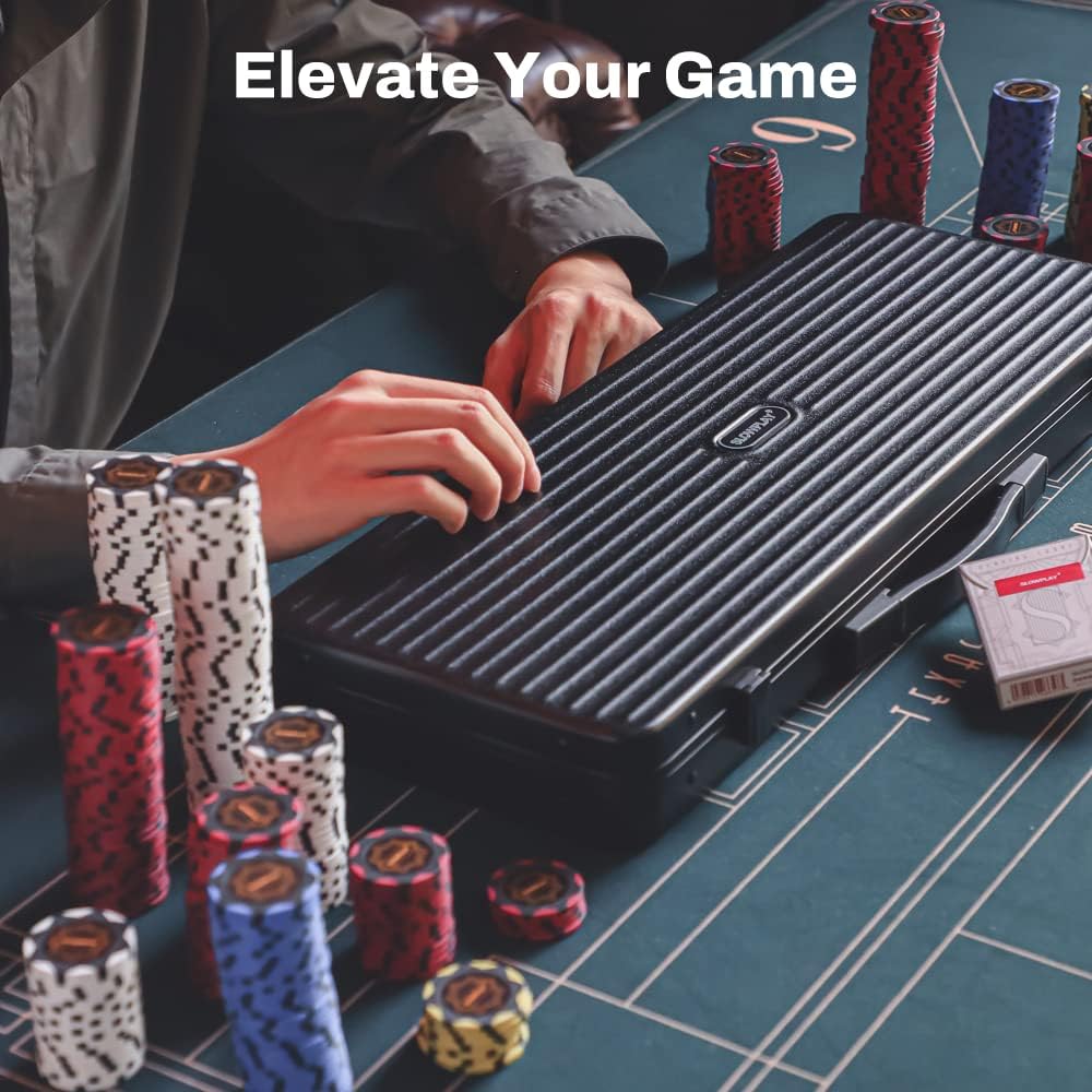 SLOWPLAY Nash Clay Poker Chips, 14 Grams Heavyweight Clay Composite, 40mm Large Chips in Bulk, Pack of 50 with Denomination of 100