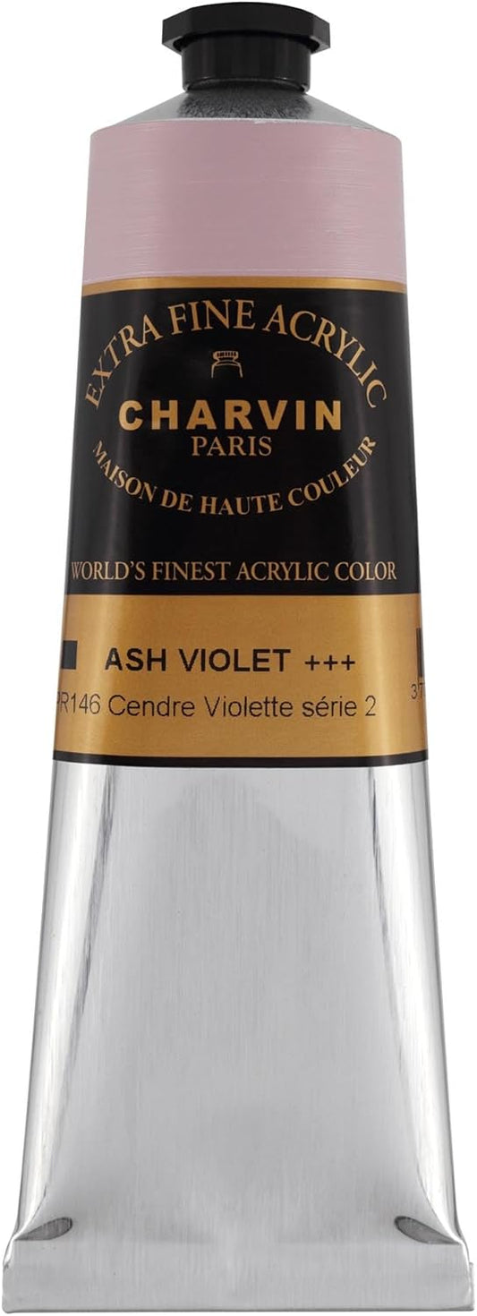 Charvin Extra Fine Professional Acrylic Paint - Ash Violet, 150ml Tube, Triple-Milled, Lightfast Pigments, Open Stock Artist Acrylic Paints in Nature-Inspired Hues