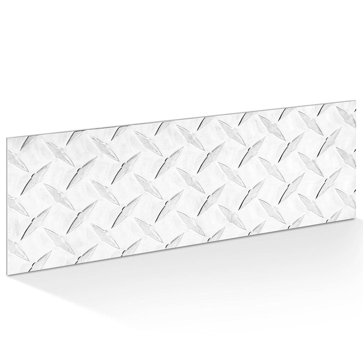 1pcs Diamond Plate Sheet Metal Heavy Duty Tread Aluminum Sheet Diamond Tread Plate for Wall Covering, Cargo Trailer, RV and More (4'' X 12'' X 0.08'',Silver)