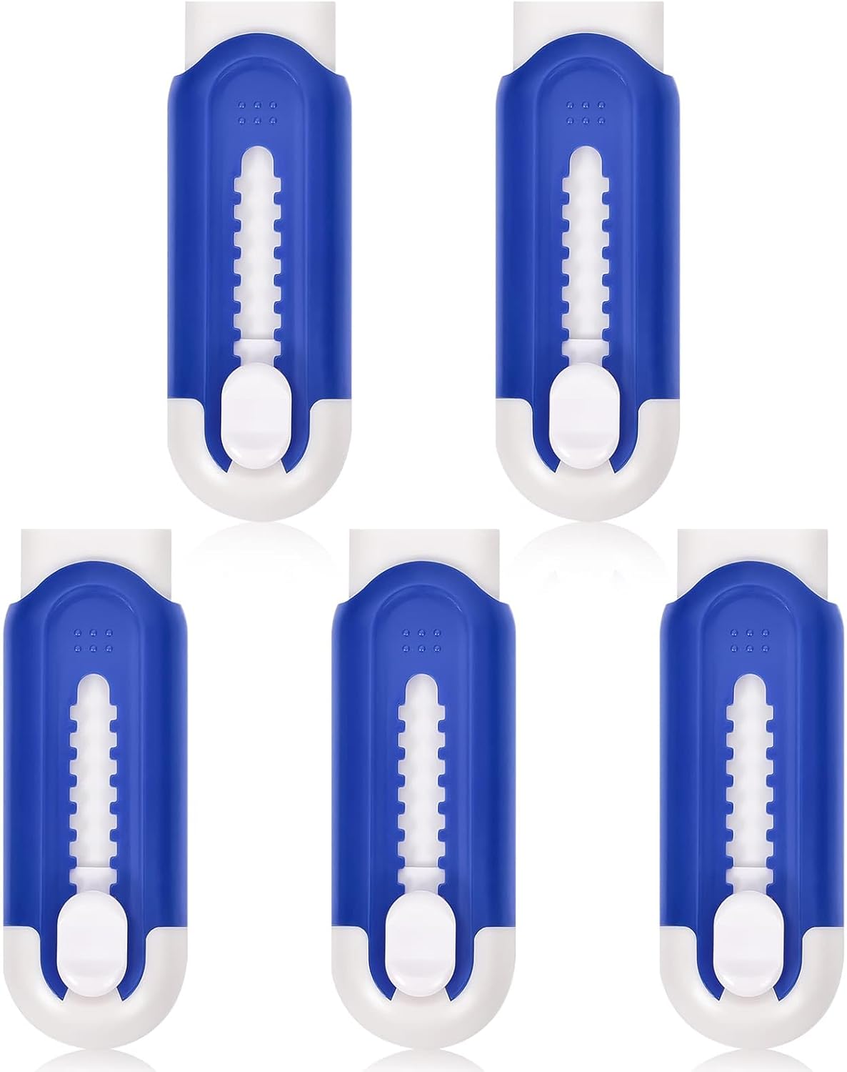 Pencil Erasers, Retractable Erasers for Pencils - Blue White, Pack of 5