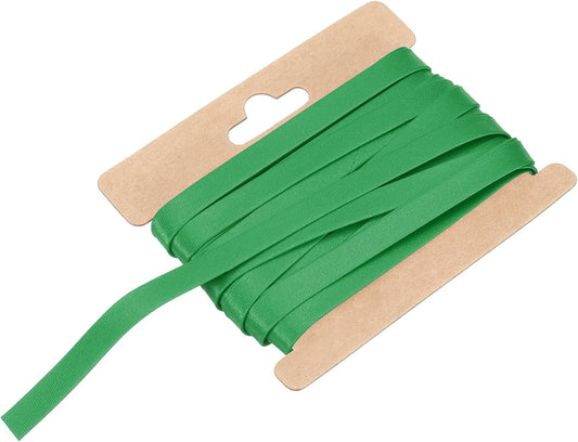 MECCANIXITY Double Fold Bias Tape for Sewing 1/3 Inch x 6 Yards Satin Pre-fold Continuous Binding Tape for Seaming Quilting Hemming Binding DIY Crafts, Dark Green