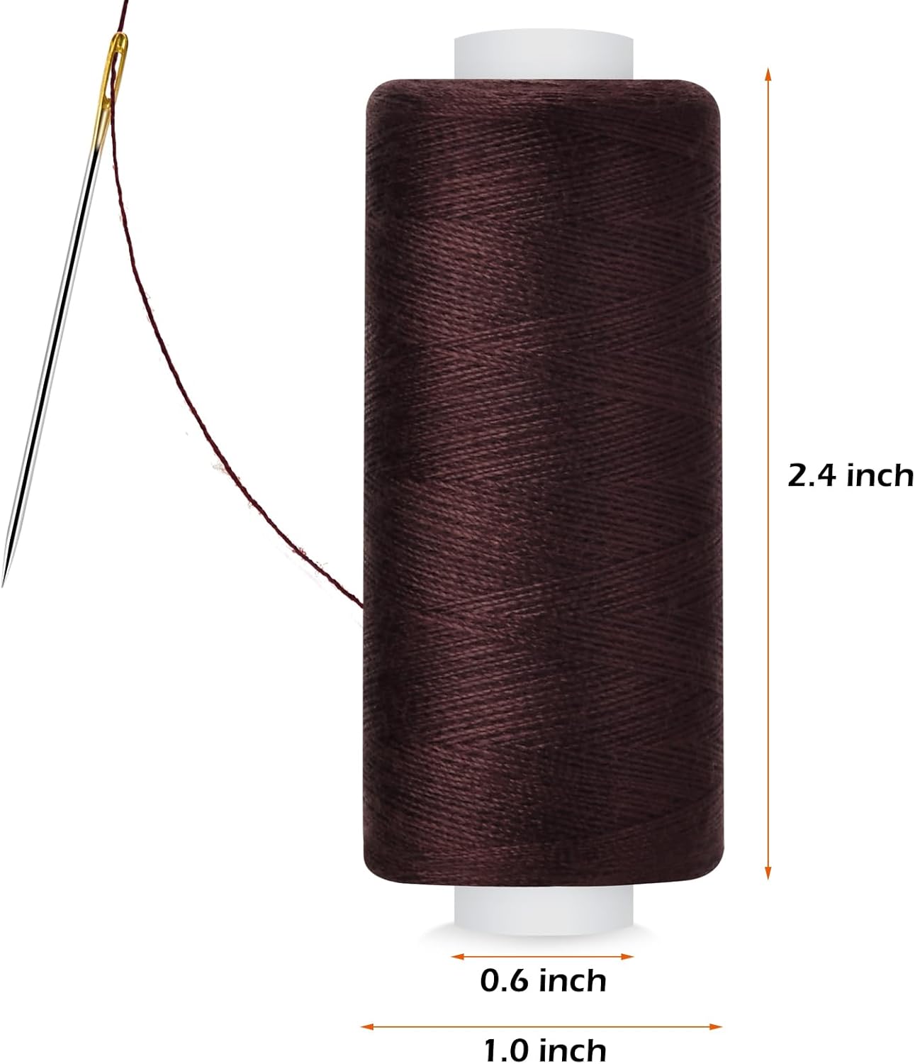 6 Pcs Polyester Thread Kit - 400 Yards Each Spool, Sewing Threads for Machine & Hand Stitching, Embroidery, Includes Sewing Needle & Threader