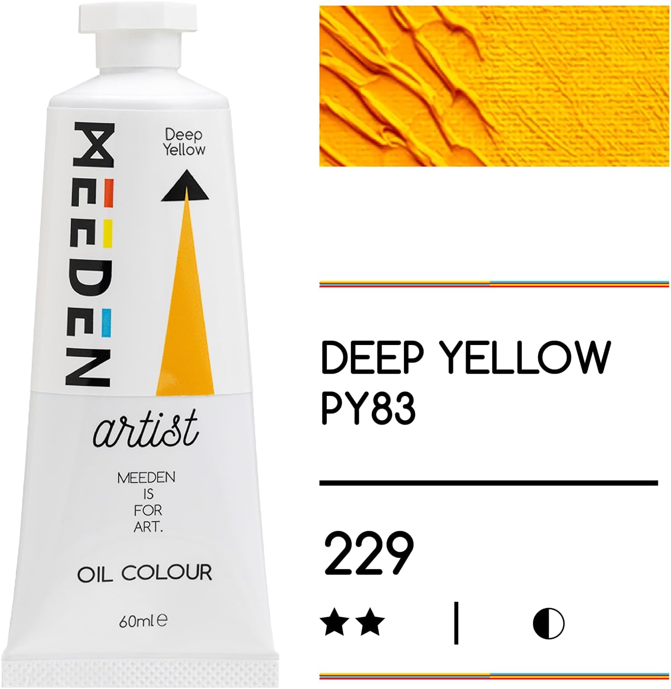 MEEDEN Artist Grade Oil Paint: Deep Yellow - 60ml/2oz Tube - Professional Art Paints for Canvas Painting