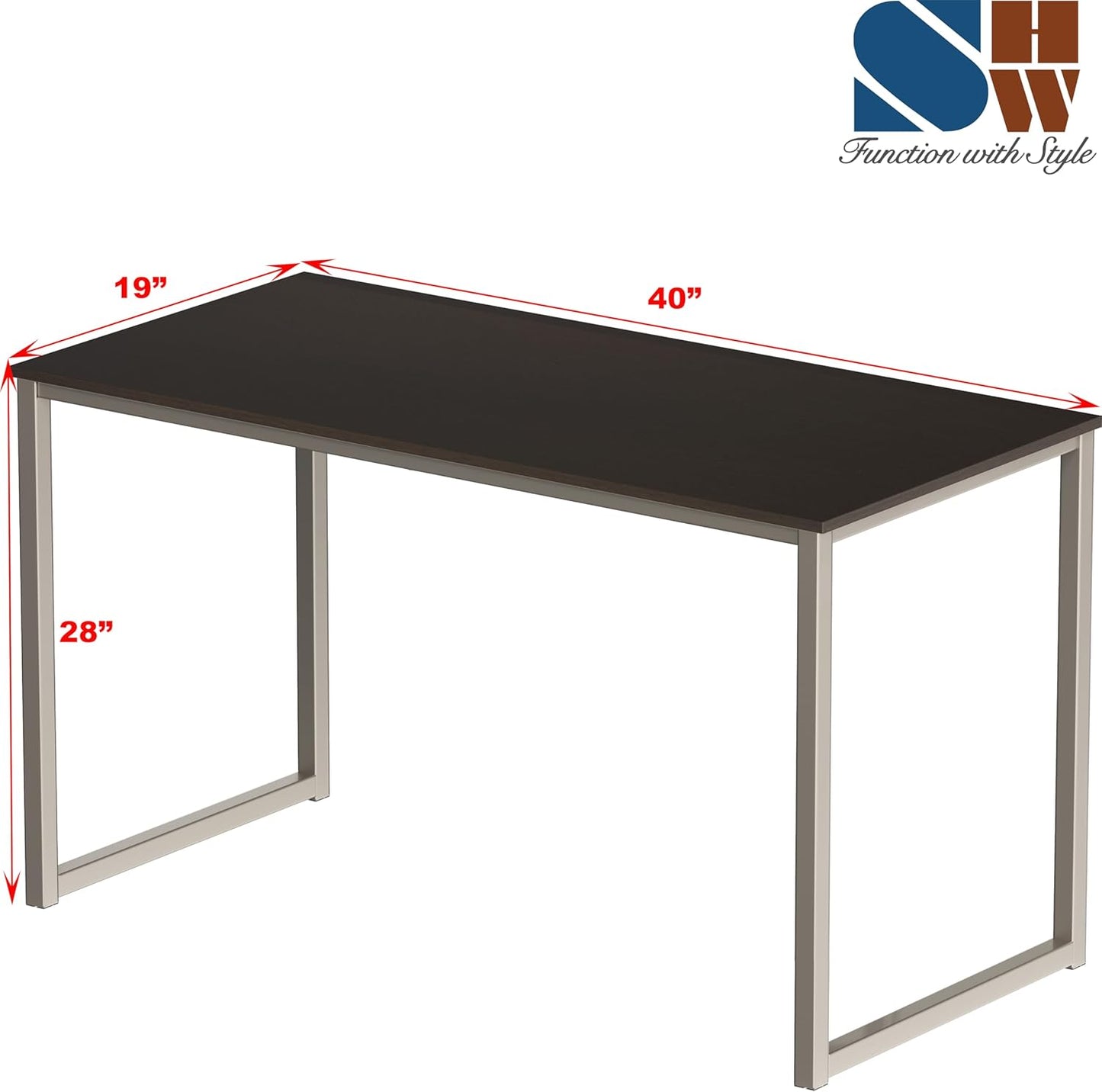 SHW Mission 40-Inch Home Office Computer Desk, Espresso