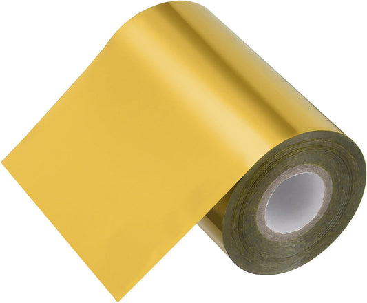 PATIKIL 4"x400Ft Hot Stamping Foil Paper, Heat Transfer Hot Stamping Paper Foil Roll for Leather DIY Logo Decor Craft Gift Package Scrapbook Card, Dark Gold