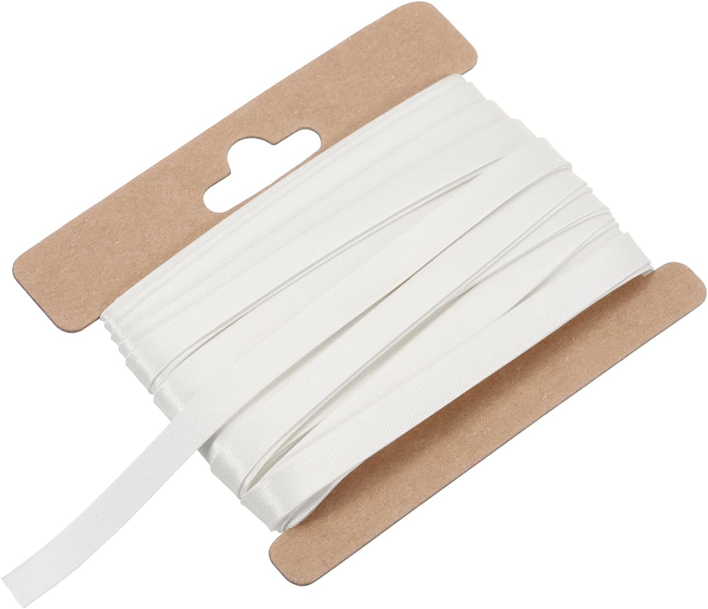 MECCANIXITY Double Fold Bias Tape for Sewing 1/3 Inch x 6 Yards Satin Pre-fold Continuous Binding Tape for Seaming Quilting Hemming Binding DIY Crafts, White