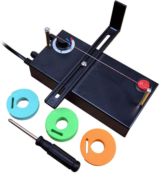 DRQG50-A Heat Cutting Ribbon Cutter, Electric Rope Cutter Thermal Supplies Portable with Screwdriver for Ribbon Braid Nylon Band Ropes Versatile Rope Ribbon Thermal Cutter with Fan