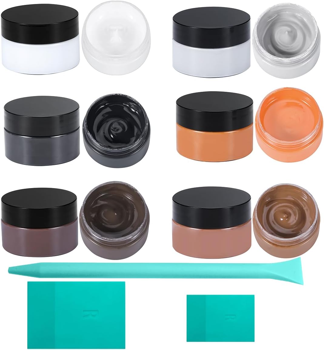 Neutral Chalk Paste for Farm Stencils 6PCS with 3 Mini Squeegee, Screen Printing Ink, Chalk P aste for Stencils, Handmade DIY Home