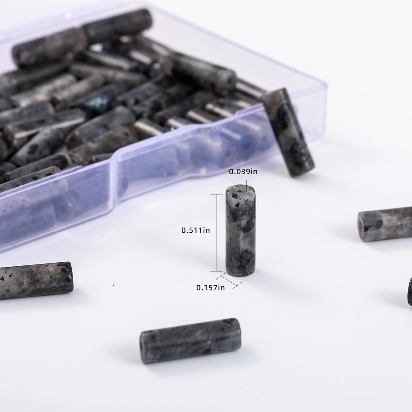 Natural Black Spectrolite Cylinder Tube Beads 4x13mm 38cm/str Loose Semi Gemstone Stone Beads for Making Bracelets Necklace Earrings