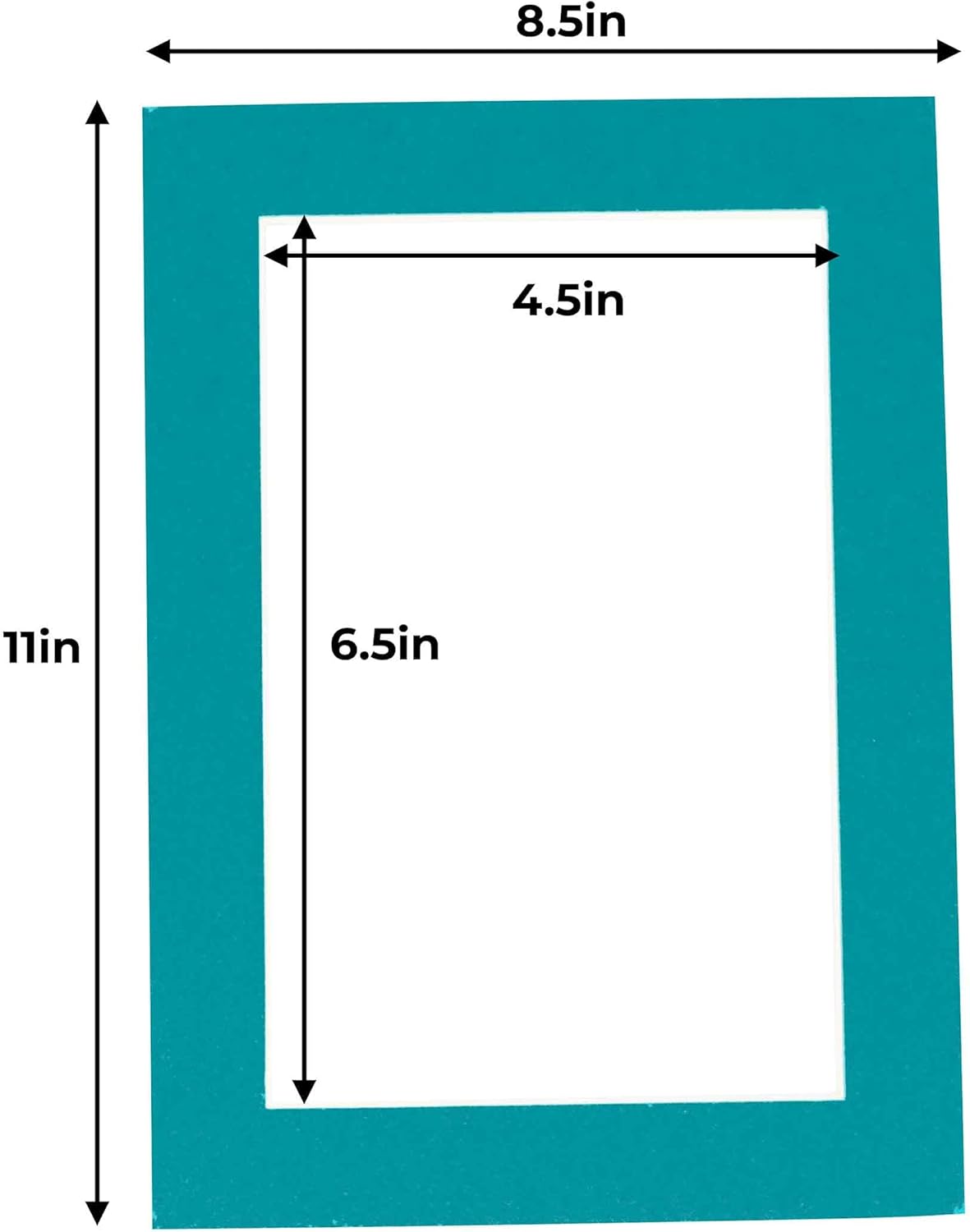 5x7 Mat for 8.5x11 Frame - Precut Mat Board Acid-Free Teal Blue 5x7 Photo Matte Made to Fit a 8.5x11 Picture Frame, Premium Matboard for Family Photos, Show Kits, Art, Picture Framing, Pack of 25 Mats