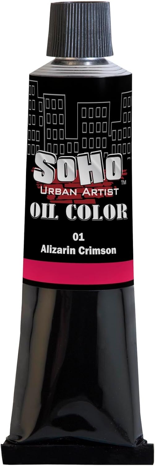 Soho Urban Artist Oil Paint - Alizarin Crimson, 170 ml Tube - Best Valued Oil Colors for Painting, Excellent Pigment Load