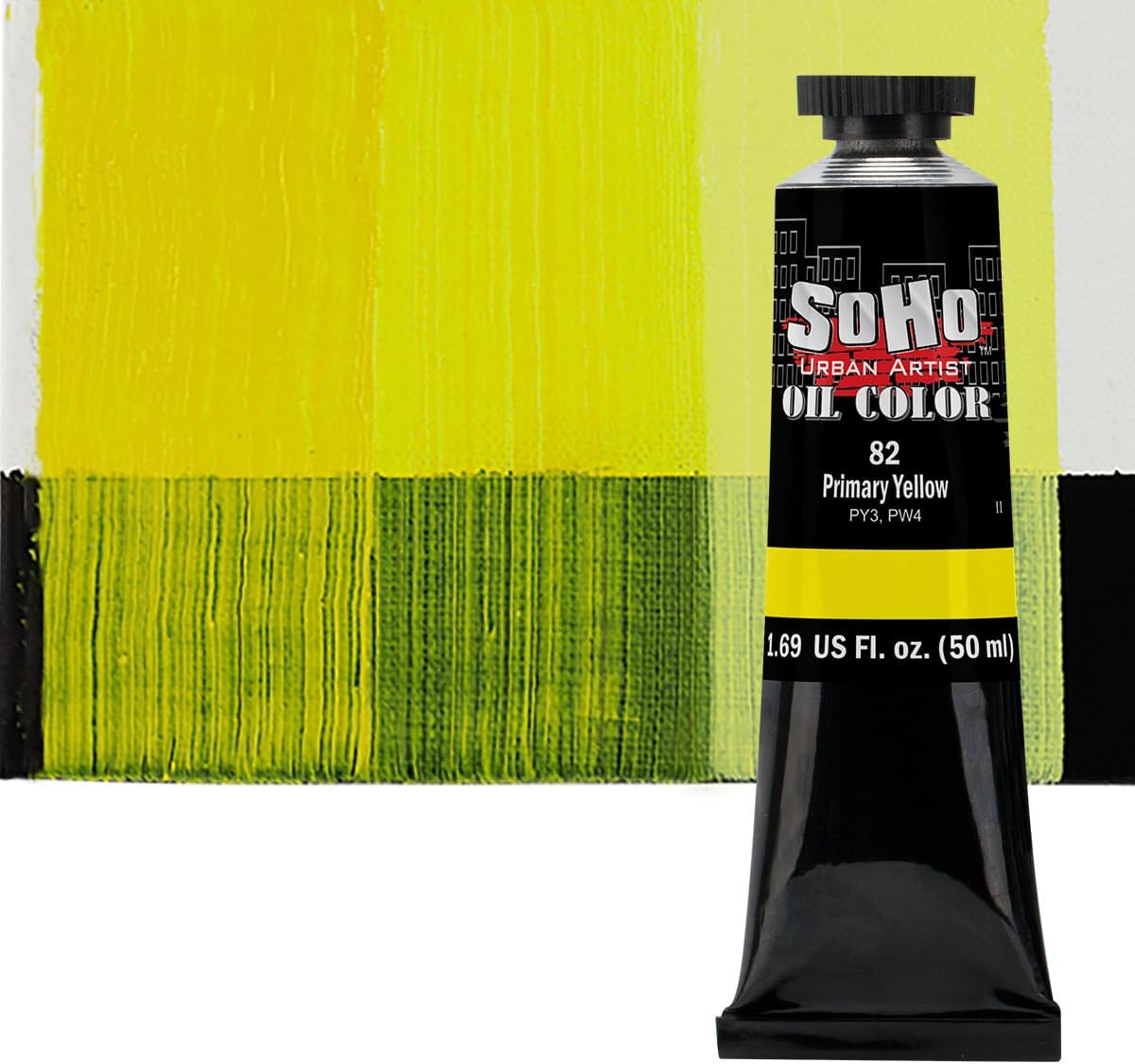 Soho Urban Artist Oil Paint - Primary Yellow, 50 ml Tube - Best Valued Oil Colors for Painting, Excellent Pigment Load