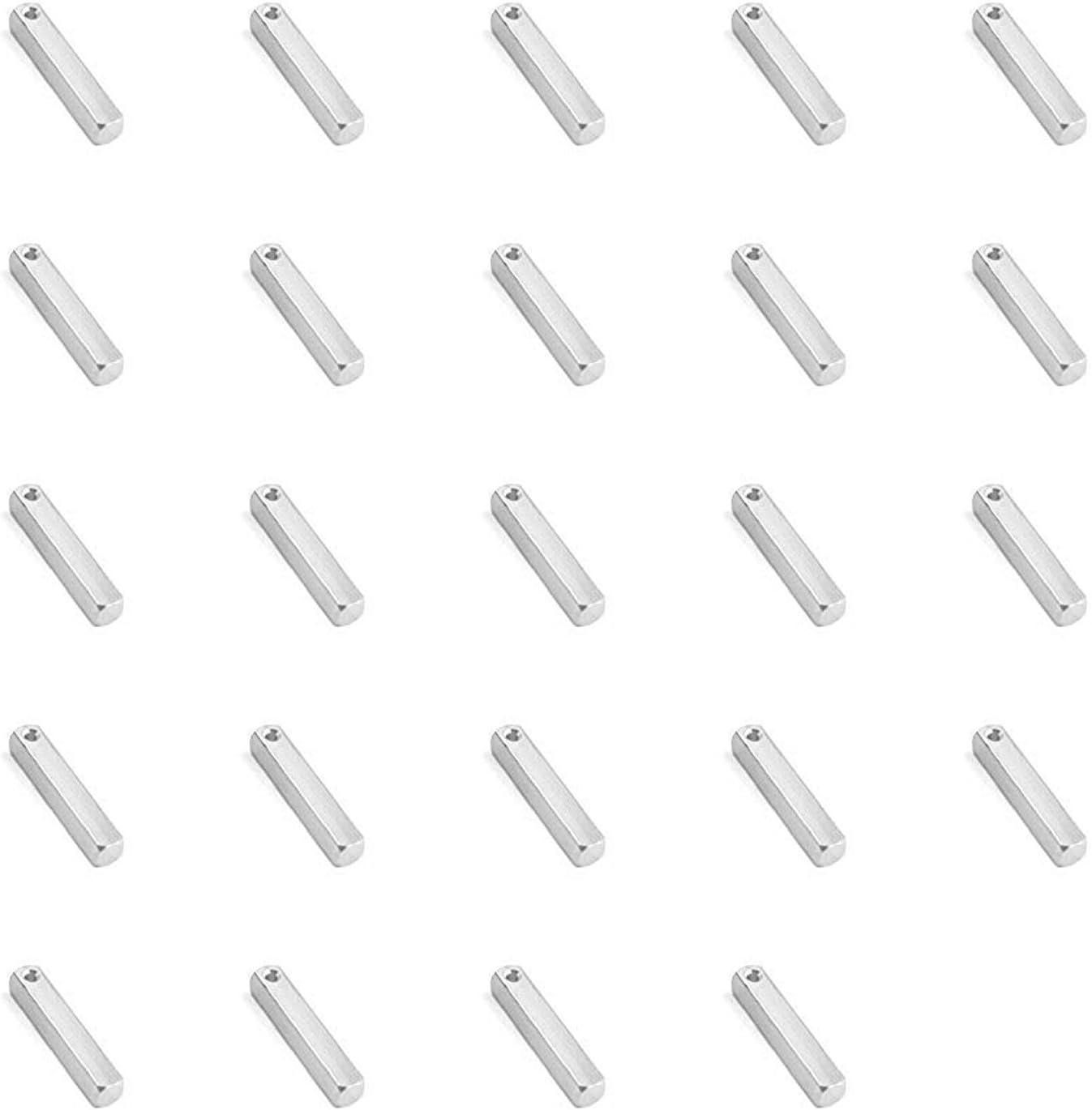 ImpressArt - Premium Metal Stamping Rectangle Blanks for Metal Stamping and Jewelry Making (24 Pack) (1 1/2" x 1/4" 3D Rectangle, Aluminum)