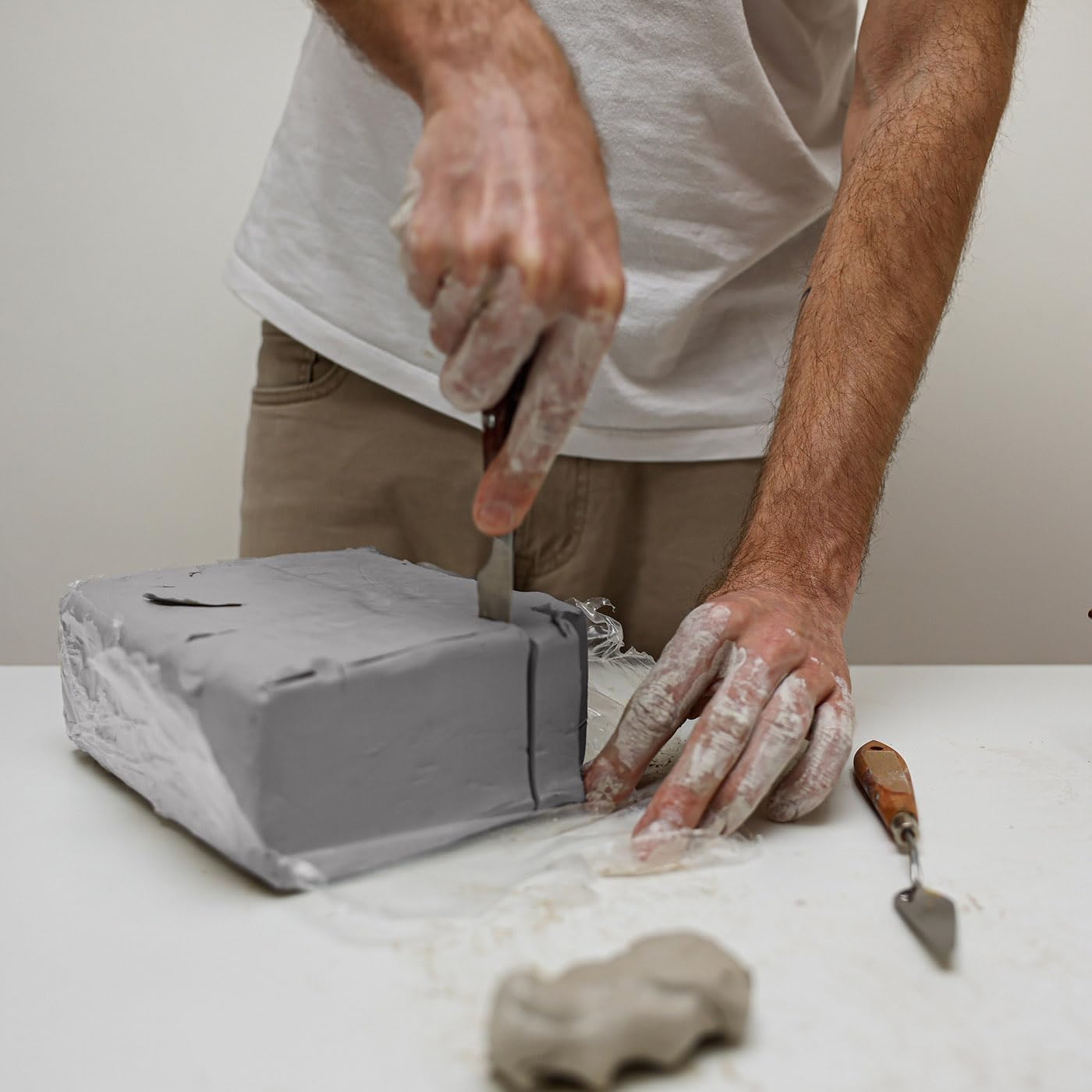 ReArt Air Dry Modeling Clay 3.3LBS, for Sculpting, Wheel Throwing, Hand Building, All-Purpose Modeling Clay (Gray)