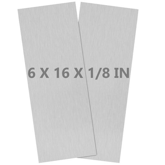 2Pack 6061 T651 Aluminum Sheet Metal 6 x 16 x 1/8 (0.125”) Inch Flat Plain Aluminum Plate Covered with Protective Film, Heat Treatable Rectangle 3MM Aluminum Metal Plate for Industrial, Crafting