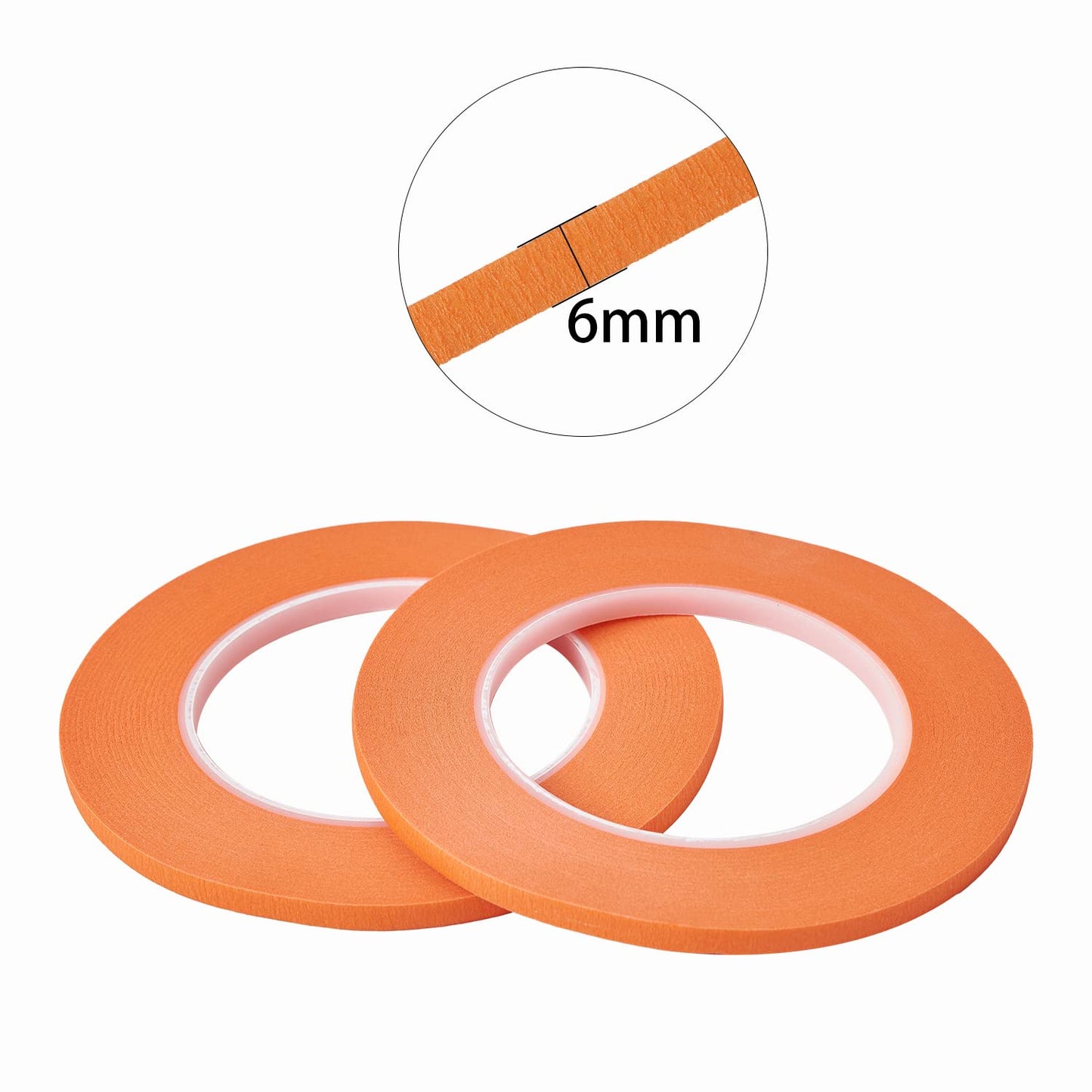 QDiShi 2 Pack 1/4" inch x 60yd Orange Painters Tape Easy Removal Thin Narrow Finishing Masking Tape Painting Tape Wall Tape, No Residue and Good Adhesive (0.25 in 6MM) (Orange)