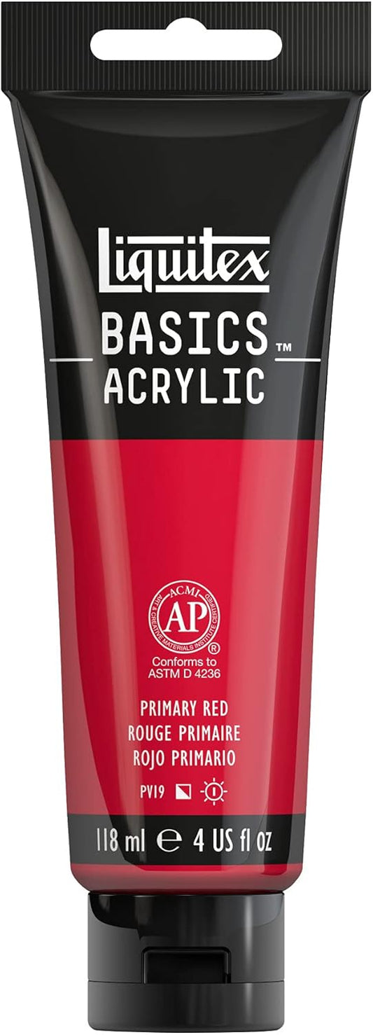 Liquitex BASICS Acrylic Paint, 118ml (4-oz) Tube, Primary Red