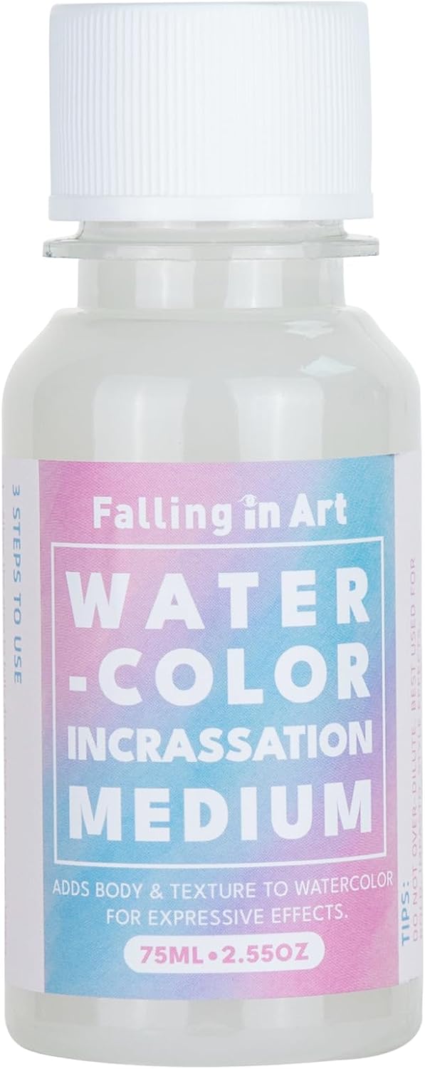 Falling in Art Professional Watercolor Texture Medium, Acid Free Thickening Medim for Impasto Effects, 2.5 Oz Bottle
