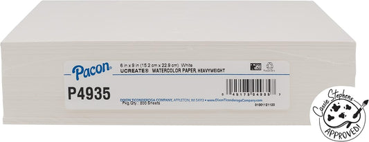 UCreate Watercolor Paper, White, 90 lb., 6" x 9", 200 Sheets