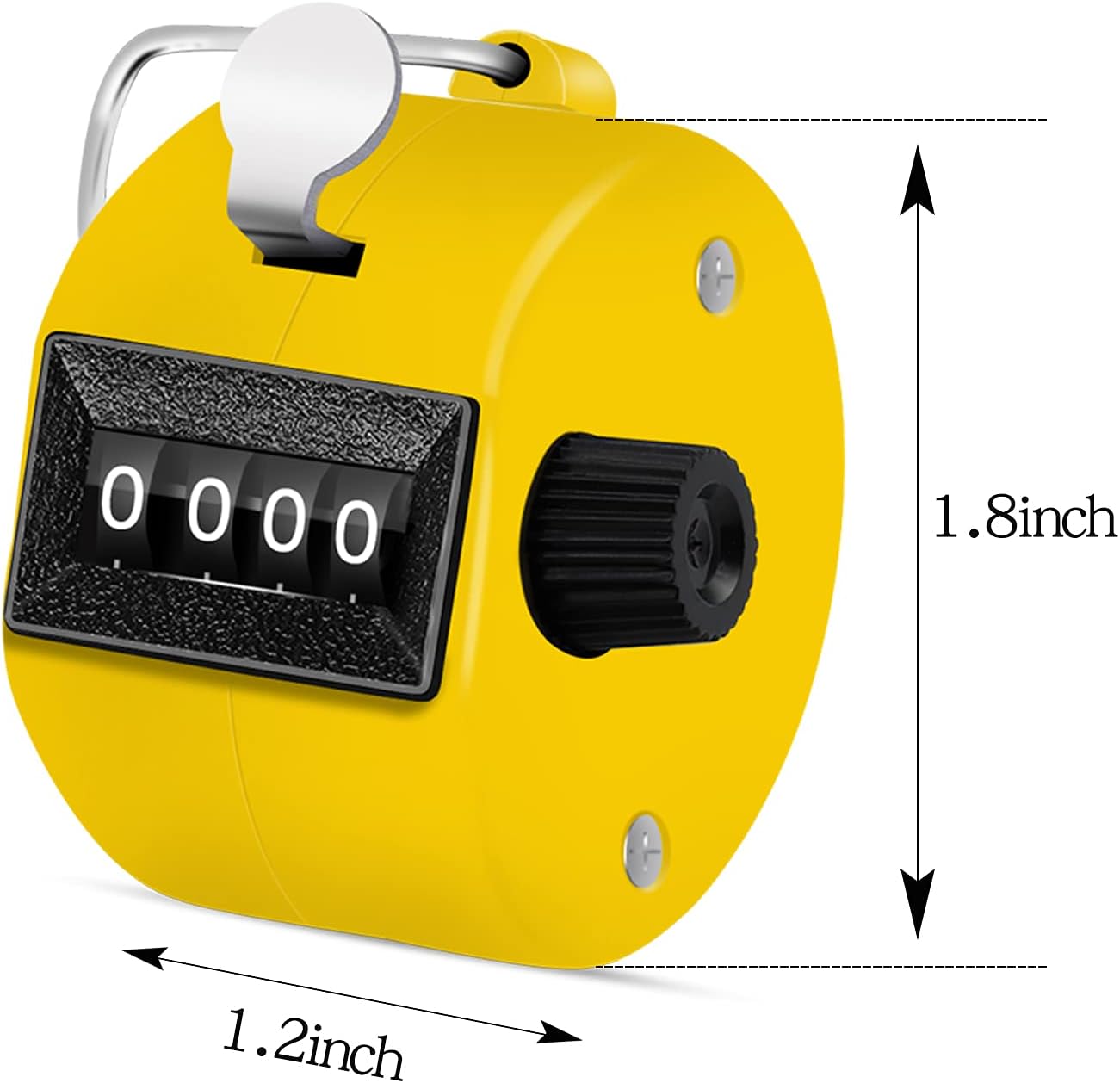 12 Pcs Hand Tally Counter 4-Digit Lap Counter Clicker, Manual Mechanical Handheld Pitch Click Counter with Finger Ring for School Golf & Knitting Row Croche