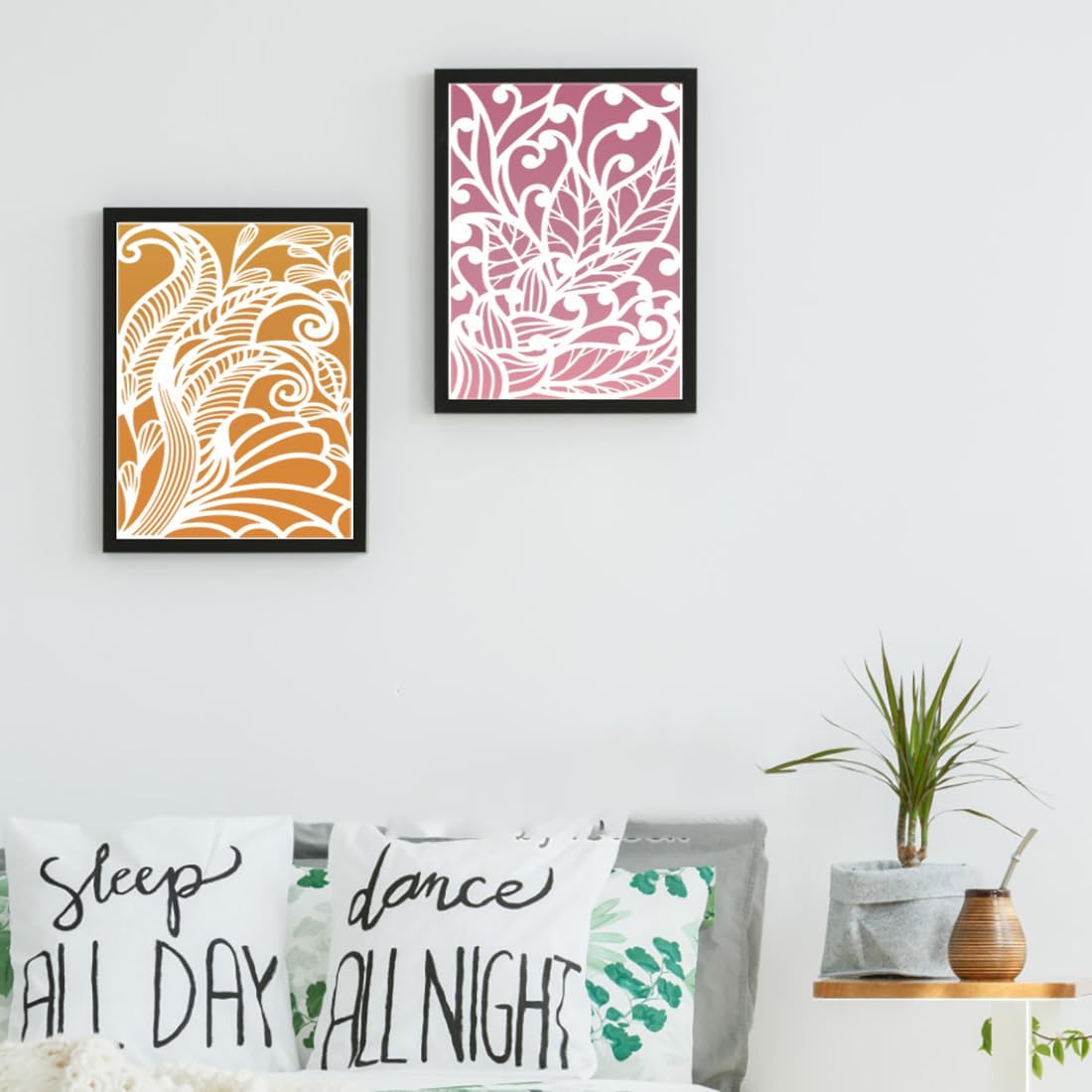 Stencils for Crafts Reusable Texture Stencils Floral Stencil Leaf Tree Templates for Painting on Wood Furniture Card Canvas Paper Scrapbook