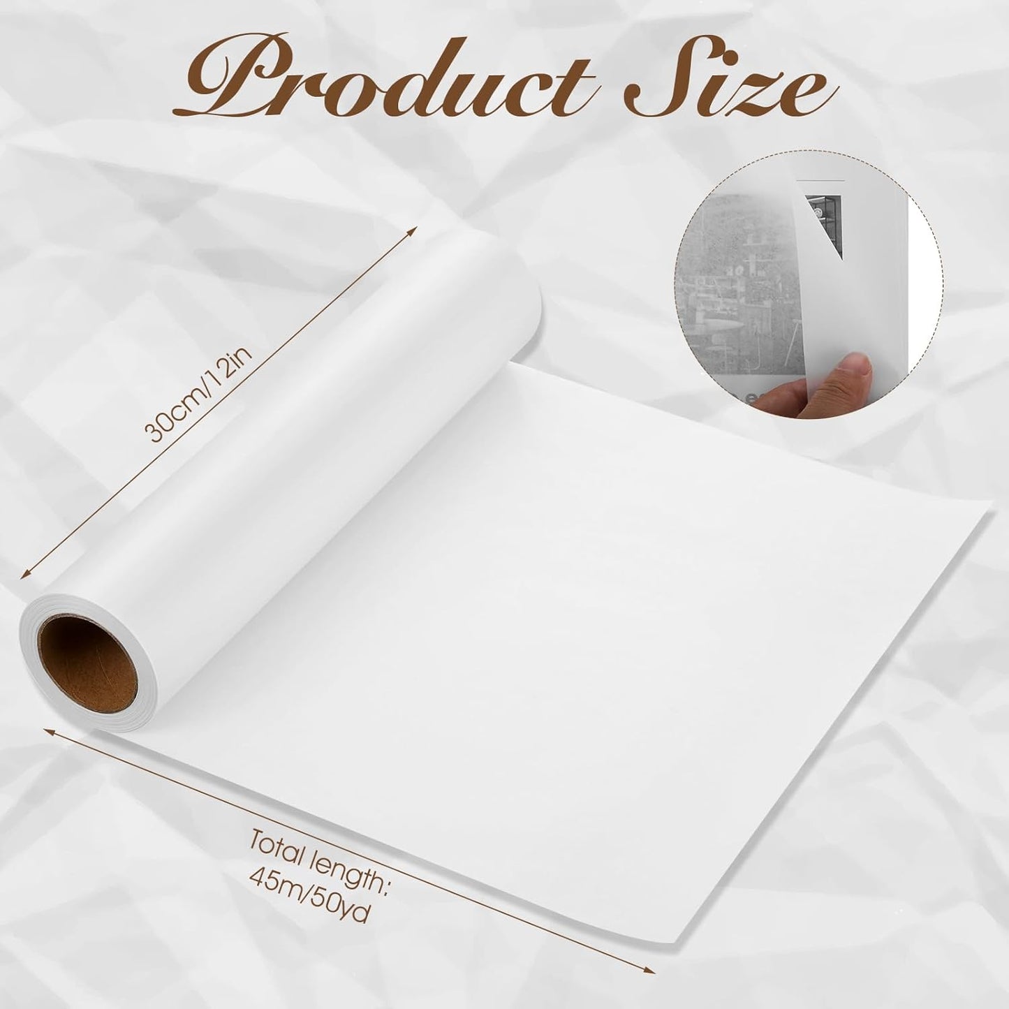 Tracing Paper Roll 12in x 50yd, White Trace Paper Pattern Paper Translucent Tracing Paper for Sewing, Drawing, Sketching, Gift Wrapping