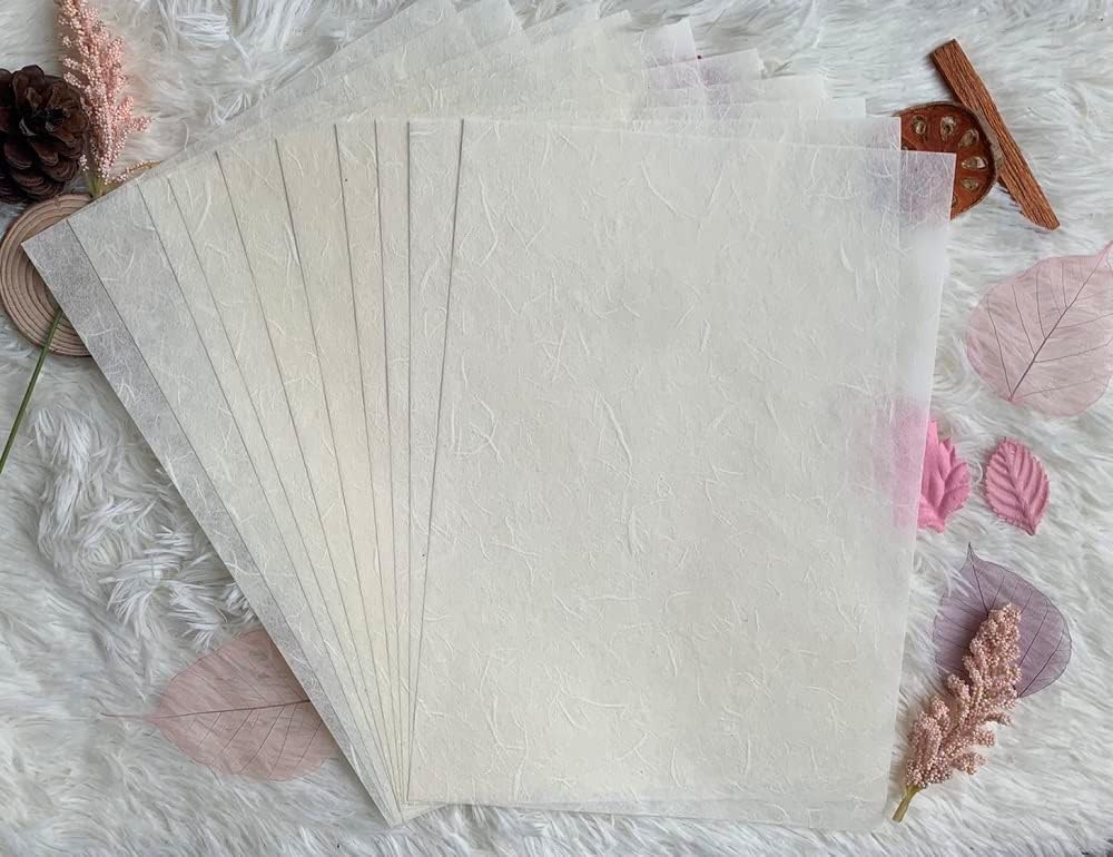 50 Sheets A4 Natural Fiber Mulberry Tree Mulberry Paper Sheets Art Tissue Washi Paper Design Craft Art Origami Suppliers Card Making DIY Crafts (Pastel Tone, A4)