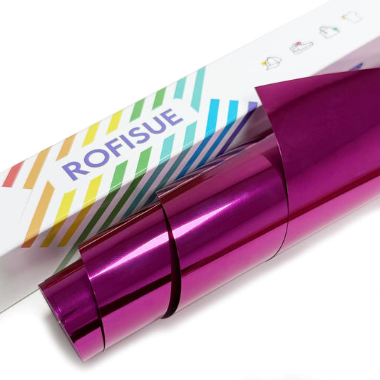 ROFISUESheet MetallicFoil HeatTransferVinyl Metallic Rose, 12Inch*6Ft BundleChrome HTV VibrantColors for Stunning T-Shirt DesignsPerfect forDIY (Metallic Rose, 12Inch*6Ft)