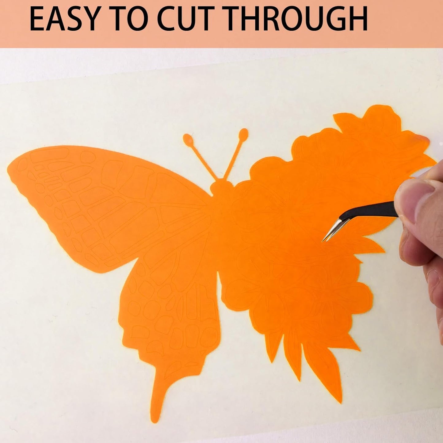 HTVRONT Orange Permanent Vinyl, 12" x 40 FT Adhesive Permanent Vinyl Roll for All Cutting Machine, Silhouette, Cameo Cutters, Signs, Scrapbooking, Craft, Die Cutters (Glossy Orange)